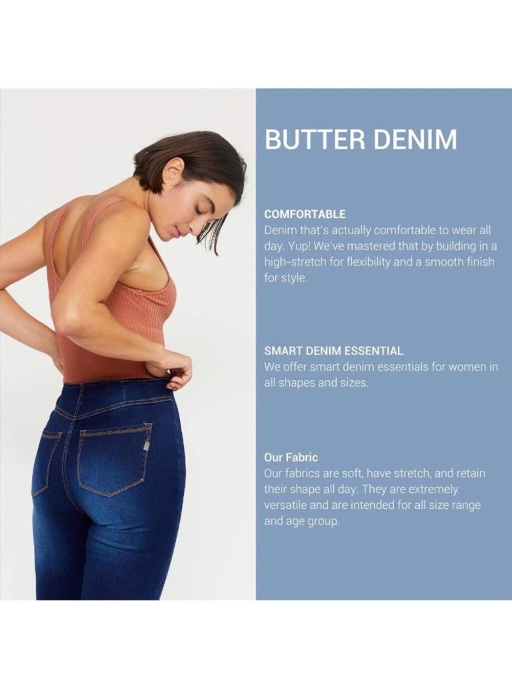 1822 Denim Blue Skinny Jeans, Capri - Picture 4 of 16